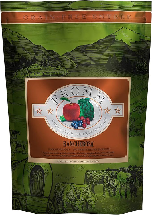 Fromm Four-Star Nutritionals Rancherosa Dog Food - Premium Dry Dog Food - Beef Recipe - 4 lb