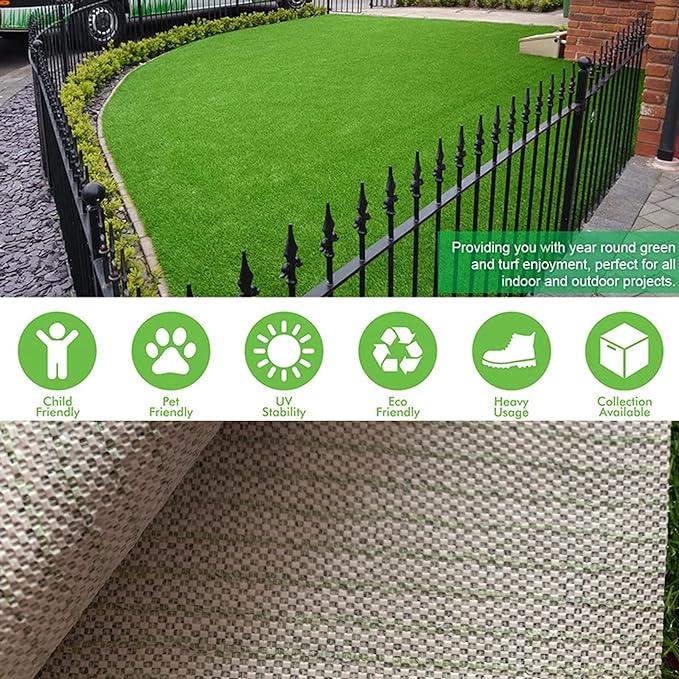 40" x 31" Artificial Grass Lawn Fake Grass Synthetic Turf, Thick Pet Mat Faux Grass for Indoor/Outdoor Landscape