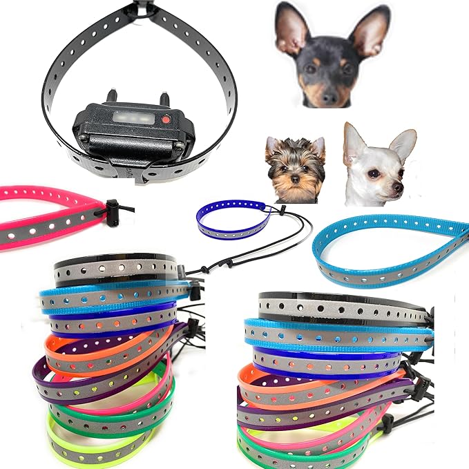 Replacement GPS eCollar with Adjustable Bungee, Multi-Hole Design, and Secure Toggle Closure for Small Dogs (Reflective Blue, Small Neck)