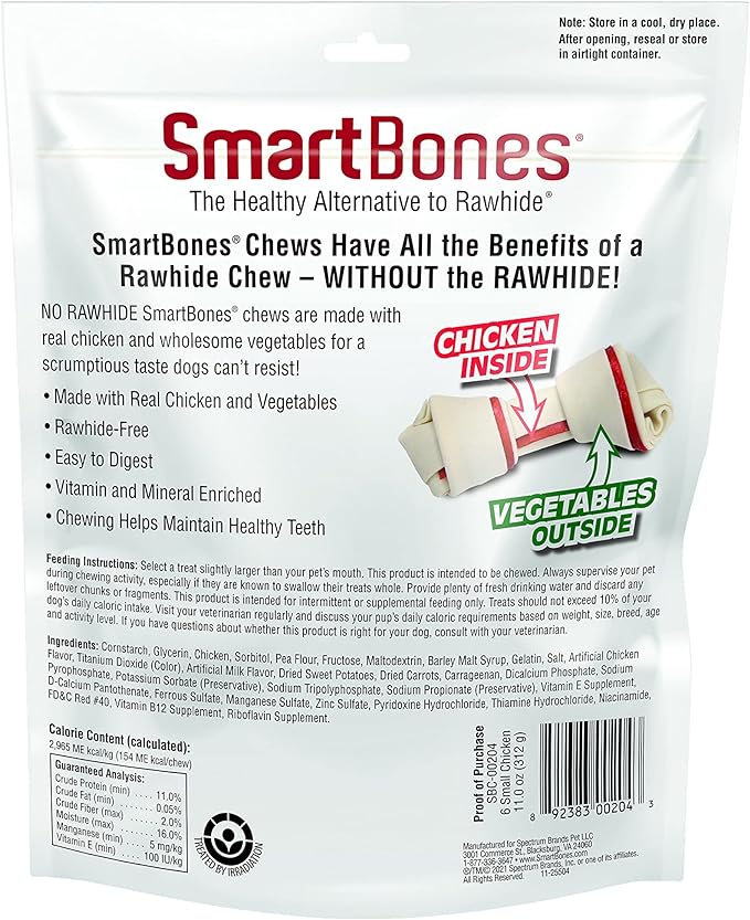 SmartBones Small Chews, Treat Your Dog to a Rawhide-Free Chew Made with Real Meat and Vegetables