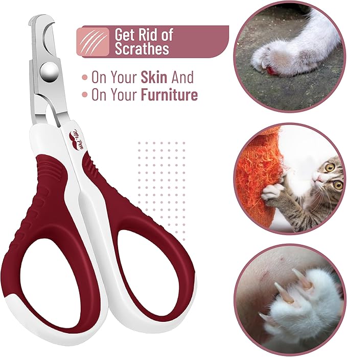 Mr. Pen- Cat Nail Clipper, Wine & White Cat Nail Trimmer, Cat Nail Clippers, Cat Claw Clippers, Cat Clippers for Nails, Pet Nail Clippers, Kitten Nail Clipper, Small Dog Nail Clipper Cat Claw Trimmer