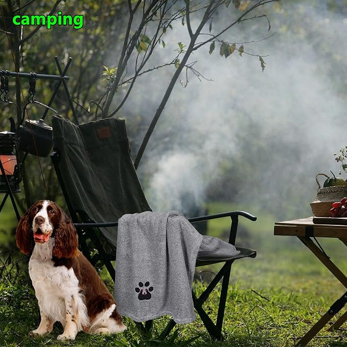 Dog Towels for Drying Dogs Super Absorbent Soft Microfiber Pet Bath Grooming Towel for Dogs and Cats & Other Pets (M-36" * 28", Grey)