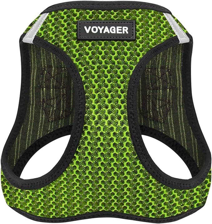 Voyager Step-in Air Dog Harness - All Weather Mesh Step in Vest Harness for Small and Medium Dogs and Cats by Best Pet Supplies - Harness (Lime Green 2-Tone), XL (Chest: 20.5-23")