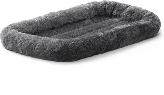MidWest Homes for Pets Bolster Dpg Bed 22L-Inch Gray Dog Bed or Cat Bed w/ Comfortable Bolster | Ideal for XS Dog Breeds & Fits a 22-Inch Crate | Easy Maintenance Machine Wash & Dry