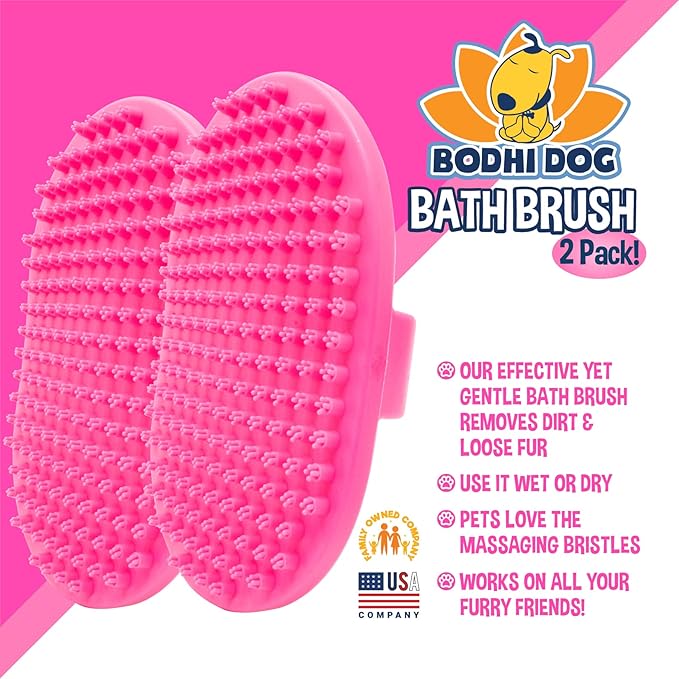 Bodhi Dog Shampoo Brush | Pet Shower & Bath Supplies for Cats & Dogs | Dog Bath Brush for Dog Grooming | Long & Short Hair Dog Scrubber for Bath | Professional Quality Dog Wash Brush