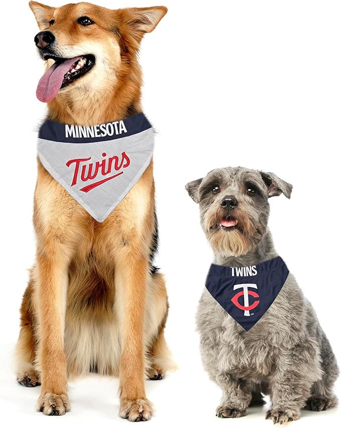 Pets First TWN-3217-S-M MLB Dog Bandana - Minnesota Twins Reversible Pet Bandana, Small/Medium, MLB Team Color