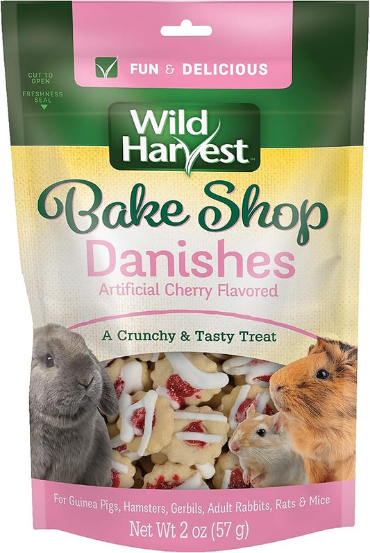 Wild Harvest Bake Shop Danishes 2 Ounces, Artificial Cherry Flavored, Treats for Guinea Pigs, Hamsters, Gerbils, Adult Rabbits and More