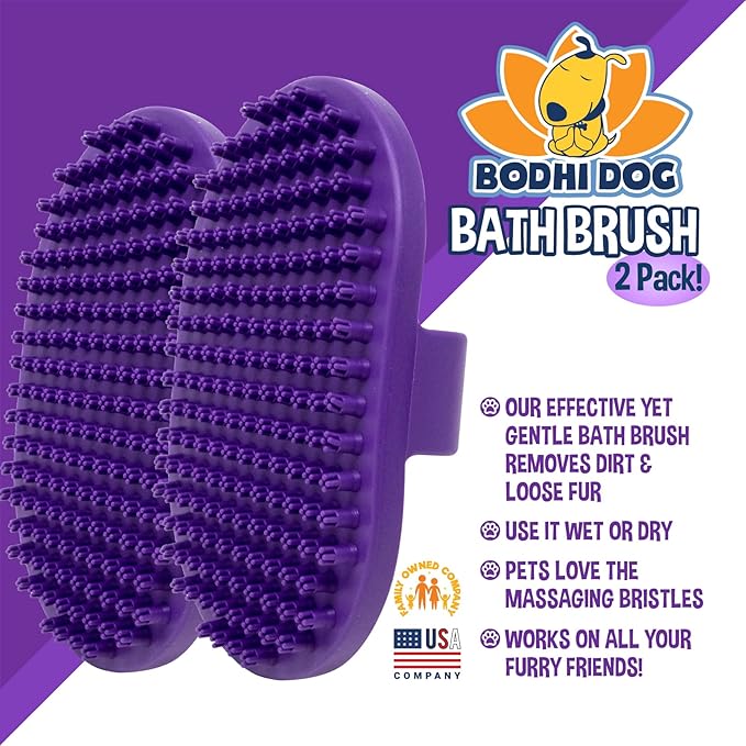 Bodhi Dog Shampoo Brush | Pet Shower & Bath Supplies for Cats & Dogs | Dog Bath Brush for Dog Grooming | Long & Short Hair Dog Scrubber for Bath | Professional Quality Dog Wash Brush