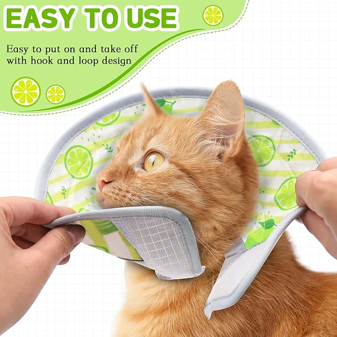 Cat Cone Collar Soft, Comfortable Cat Recovery Collar Pet Cone for Small Large Cats, Lightweight Elizabethan Collar for Cats Kittens After Surgery Prevent from Licking Wounds, Light Green, S