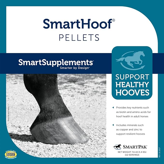 SmartPak SmartHoof Pellets | Horse Biotin Joint Support Supplement with Essential Minerals for Healthy Hooves | Contains Methionine, Lysine, Copper, Zinc and More, 7.6 lb Bag