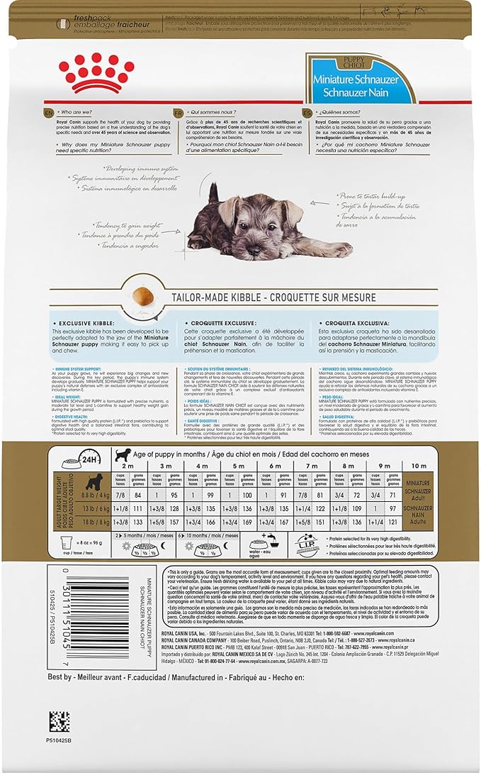 Royal Canin Miniature Schnauzer Puppy Breed Specific Dry Dog Food, 2.5 lb bag