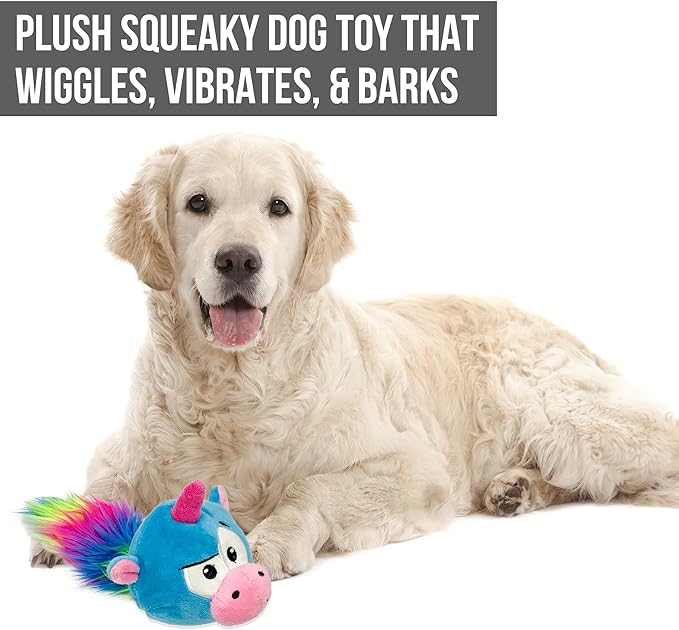 Hyper Pet Doggie Pal Unicorn Interactive Plush Dog Toys (Wiggles, Vibrates, and Barks – Dog Toys for Boredom and Stimulating Play)