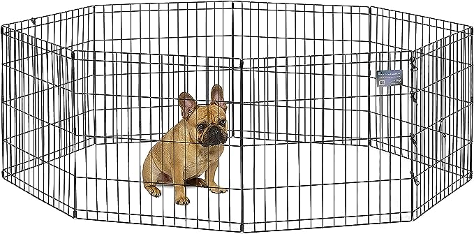 MidWest Homes for Pets Foldable Metal Dog Exercise Pen / Pet Playpen, 24'W x 24'H, 1-Year Manufacturer's Warranty