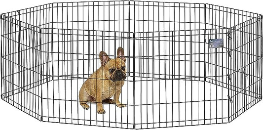 MidWest Homes for Pets Foldable Metal Dog Exercise Pen / Pet Playpen, 24'W x 24'H, 1-Year Manufacturer's Warranty