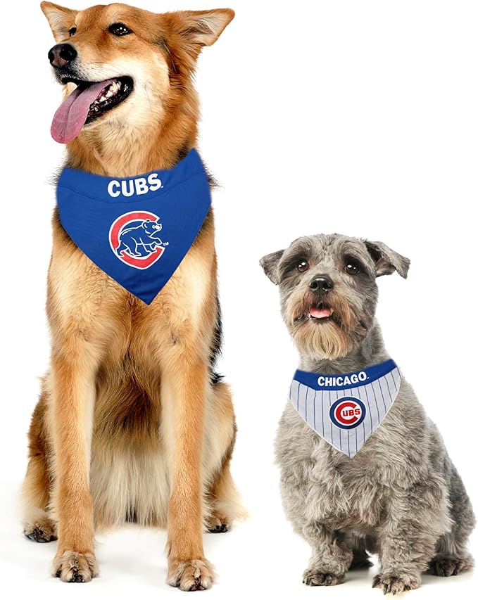Pets First CUB-3217-S-M MLB Dog Bandana - Chicago Cubs Reversible Pet Bandana, Small/Medium, MLB Team Color
