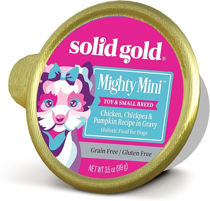 Solid Gold Wet Dog Food for Small Dogs - Mighty Mini Grain Free Wet Dog Food Made with Real Chicken, Chickpeas and Pumpkin - for Puppies, Adult & Senior Small Breeds with Sensitive Stomachs