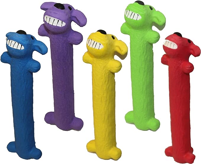 Multipet Original Loofa Dog Latex Ruff 6" Dog Toy, Assorted Colors for Small Breeds. (Pack of 2)