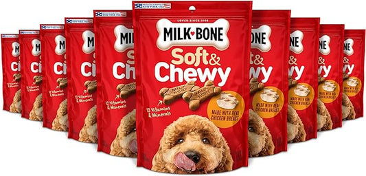 Milk-Bone Soft & Chewy Dog Treats, Chicken Recipe, 5.6 Ounce (Pack of 10) Made with Real Chicken Breast