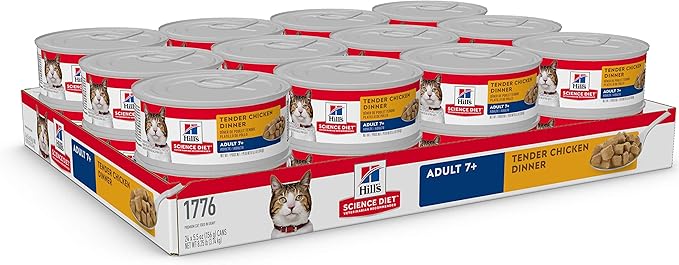 Hill's Science Diet Adult 7+, Senior Adult 7+ Premium Nutrition, Wet Cat Food, Chicken Stew, 5 oz Can, Case of 24