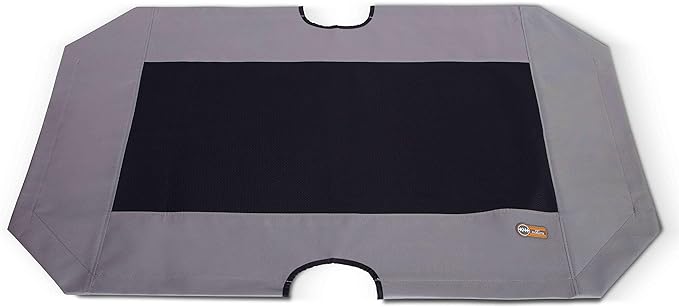 K&H Pet Products Original Pet Cot Replacement Cover (Cot Sold Separately) - Gray/Black Mesh, X -Large 32 X 50 Inches