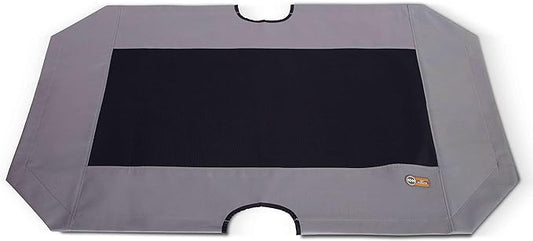 K&H Pet Products Original Pet Cot Replacement Cover (Cot Sold Separately) - Gray/Black Mesh, X -Large 32 X 50 Inches
