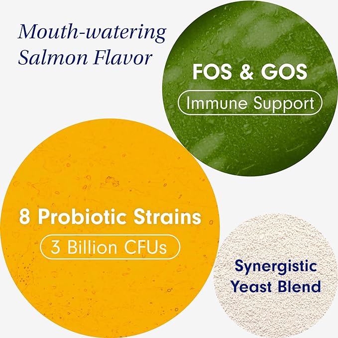 PetLab Co. Probiotics for Dogs, Support Gut Health, Diarrhea, Digestive Health & Seasonal Allergies - Salmon Flavor - 30 Soft Chews