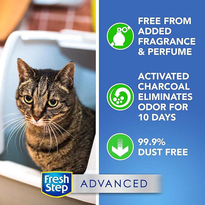 Fresh Step Lightweight Clumping Cat Litter, Advanced, Unscented, Extra Large, 25 Pounds total, (2 Pack of 12.5lb Boxes)