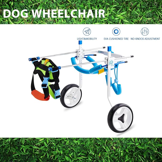 Adjustable Dog Wheelchair for Back Legs| Pet Wheelchairs with Disabled Hind Legs Walking|Stabel & Light Weight (7-Size) (XS)