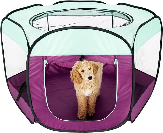 Furhaven Pop Up Playpen Pet Tent Playground - Purple, Extra Large
