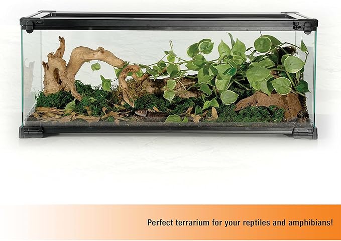 Zilla QuickBuild Terrarium with Easy Clean Bedding Tray, Sleek Glass Reptile Habitat, Easy Setup, Suitable for Most Reptile Pets, Whether Amphibians, Reptilians, Snakes, or Even Arachnids, 20"x12"x10"