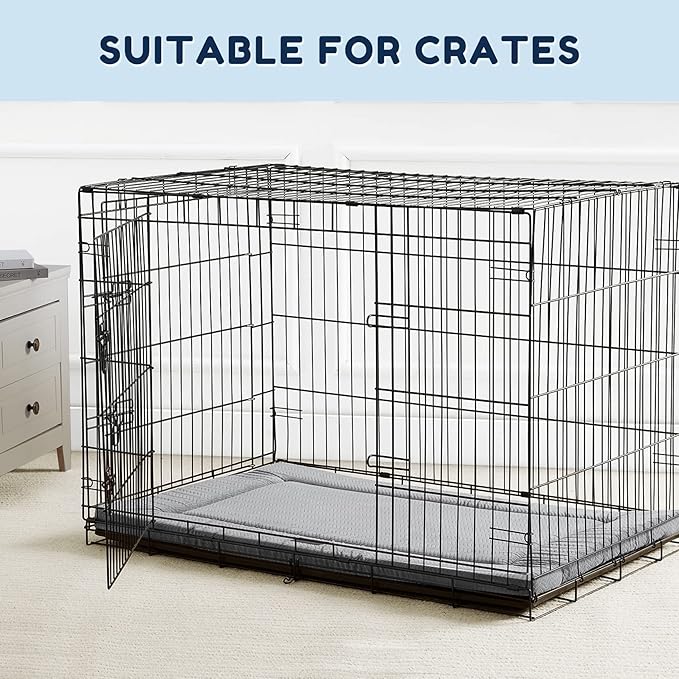 Dog Beds for Small, Medium, Large Dogs, Dog Crate Pad Mat with Soft Warm Plush, Anti-Slip Washable Thin Kennel Pad Large Dog Bed for Pets Sleeping