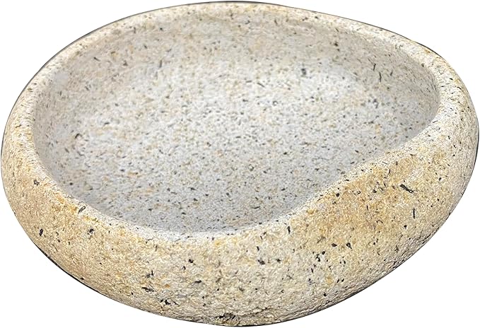 Reptile Feeder Terrarium Bowl made of real stone. Size 5-6 inches heavy and sturdy, easy to clean, handmade in Vietnam
