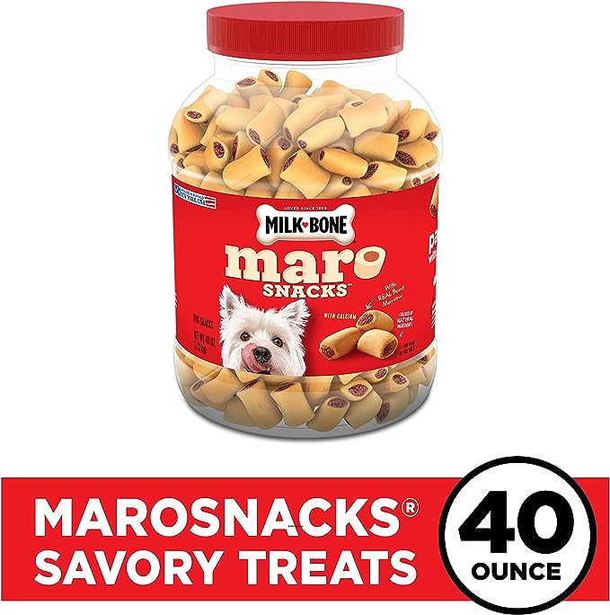 Milk-Bone MaroSnacks Dog Treats, Beef, 40 Ounce with Real Bone Marrow and Calcium