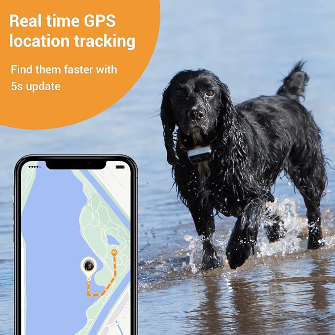 3s GPS Tracker for Dogs Up to 30-Day Battery Life, Waterproof Pet Health Monitor | Live Location Tracking | Unlimited Range | Escape Alert | Remote Voice Recall | Fits for Dogs & Cats (7 lbs)