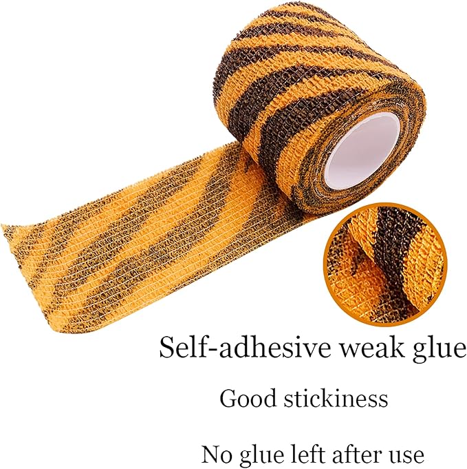 6 Rolls Self Adhesive Bandage Wrap 2 Inch Animal Print Wrap Cohesive Bandage for Dogs Cats Horses Birds Non-Woven Strong Sports Tape for Wrist Healing Ankle Sprain & Swelling