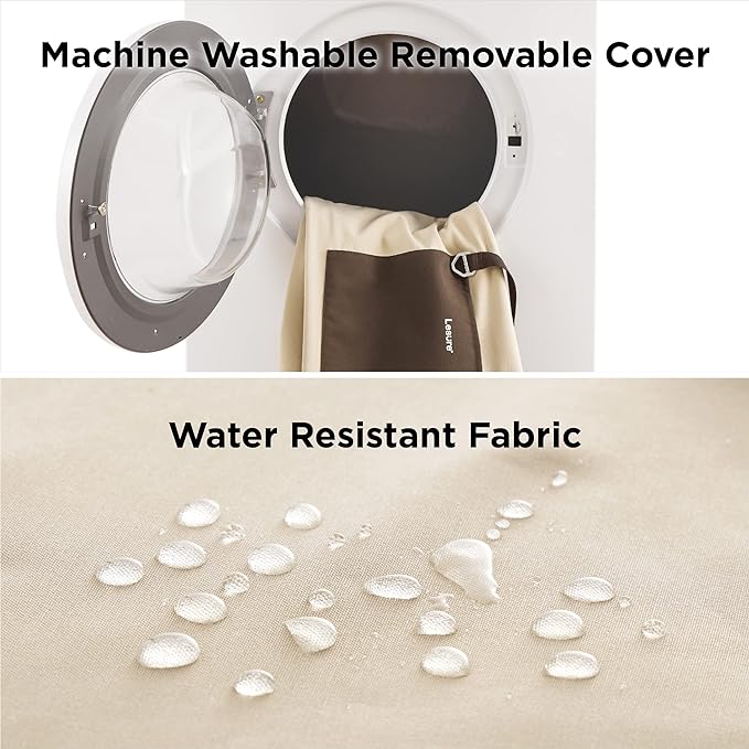 Lesure Small Dog Car Seat for Small Dogs - Waterproof Dog Booster Seat for Car with Storage Pockets, Clip-On Safety Leash and Thickened Memory Foam Filling, Pet Carseat Puppy Travel Carrier Bed, Beige