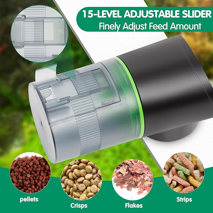 Ycozy Automatic Fish Feeder Rechargeable Auto Fish Feeder for Aquarium/Fish Tank Fish Vacation Feeder Fish Food Automatic Dispenser | Navi-EVS