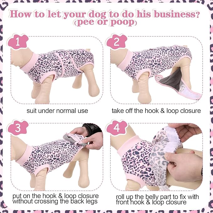 Kuoser Dog Surgery Recovery Suit, Recovery Suit for Female Male Dogs, Dog Onesie After Surgery Spay Neuter, Anti-Licking Pet Surgical Recovery Snugly Suit, Bodysuit for Abdominal Wounds Skin Disease