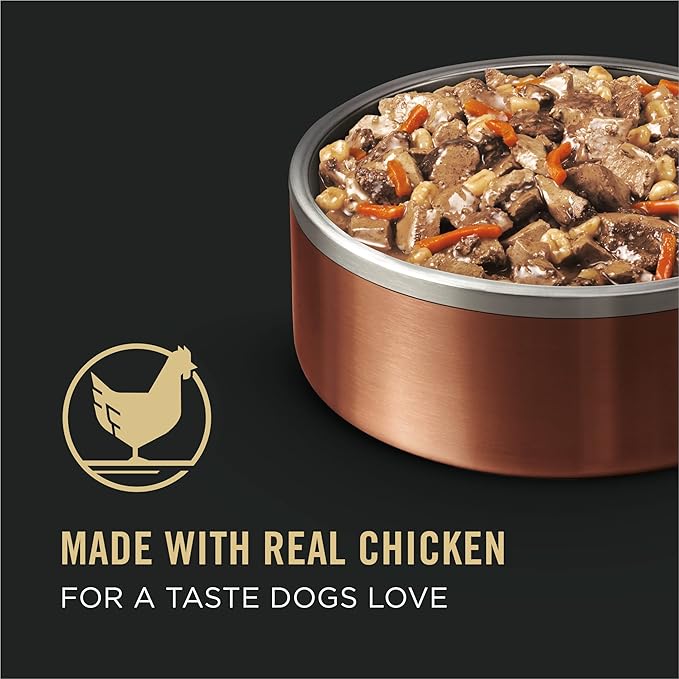 Purina Pro Plan High Protein Dog Food Gravy, Seared Chicken Entree - (Pack of 24) 5.5 oz. Cans