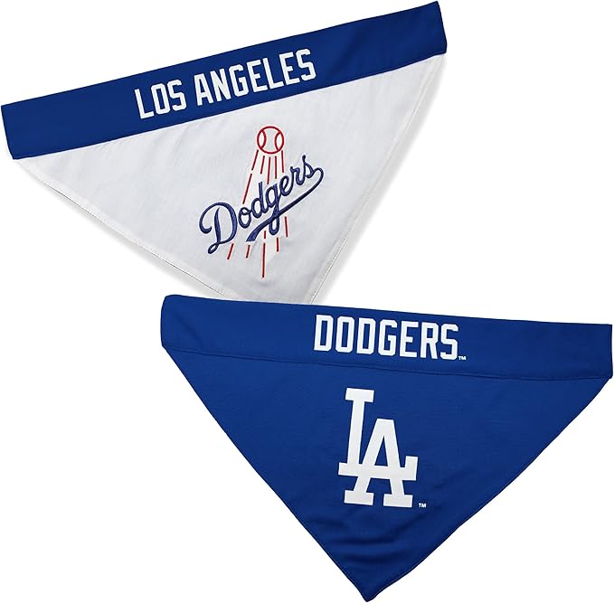 Pets First LAD-3217-L-XL MLB Los Angeles Dodgers Reversible Pet Bandana, Large/X-Large, MLB Team Color