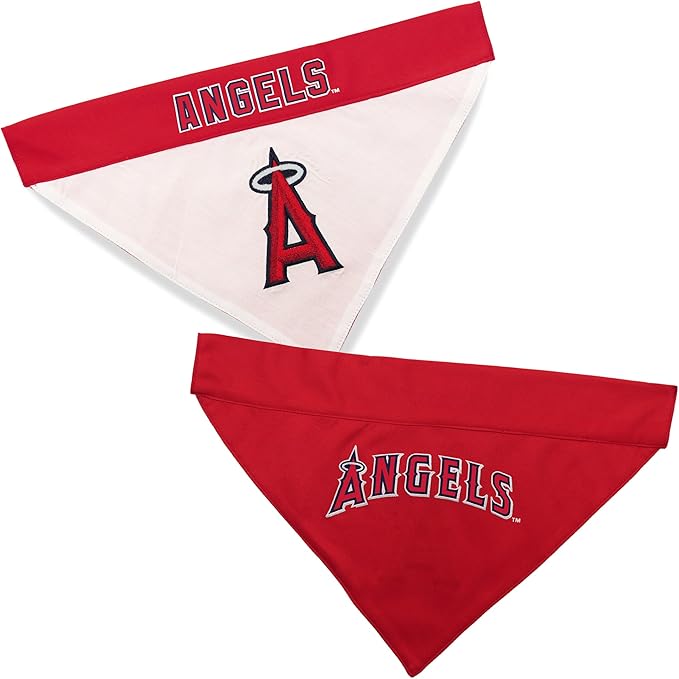 Pets First LAA-3217-S-M MLB Los Angeles Angels Reversible Pet Bandana, Small/Medium, MLB Team Color