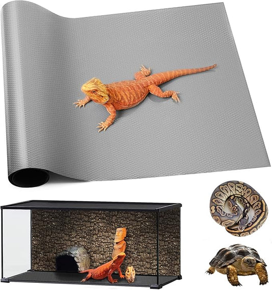 Reptile Carpet, Bearded Dragon Tank Accessories, Terrarium Liner Bedding, Non-Adhesive Reptile Substrate Mat for Bearded Dragon, Leopard Gecko, Snake, Lizard, Tortoise, Iguana Reptile Tank(18x36")