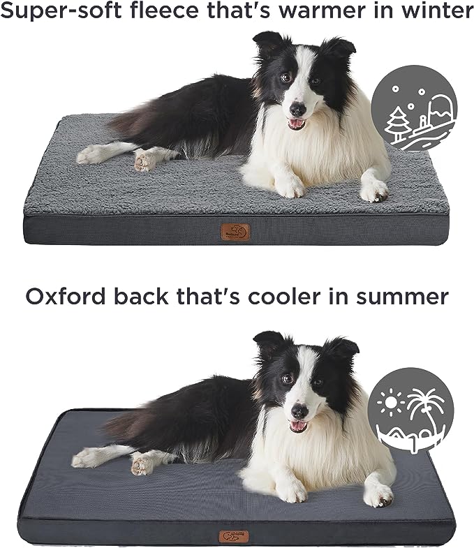 Bedsure Small Dog Bed for Small Dogs - Orthopedic Dog Beds with Removable Washable Cover, Egg Crate Foam Pet Bed Mat, Suitable for Dogs Up to 20 lbs, Oxford Fabric Bottom