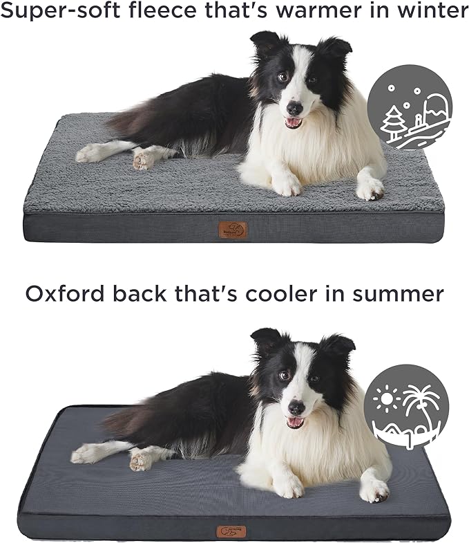 Bedsure Small Dog Bed for Small Dogs - Orthopedic Waterproof Dog Beds with Removable Washable Cover, Egg Crate Foam Pet Bed Mat, Suitable for Dogs Up to 20 lbs, Oxford Fabric Bottom