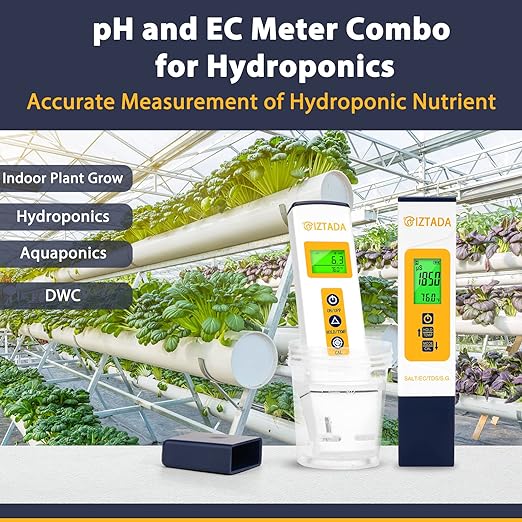 pH Meter and Salinity Meter Combo for Saltwater Pool 6 in 1 pH Salt SG EC TDS Temp Meter for Reef Aquarium Seawater Tank Koi Fish Pond PPM and pH Water Tester for Hydroponics Nutrients Growing