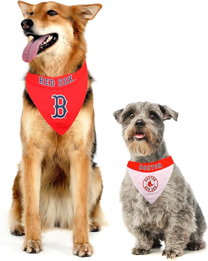 Pets First RSX-3217-S-M MLB Dog Bandana - Boston Red Sox Reversible Pet Bandana, Small/Medium, MLB Team Color
