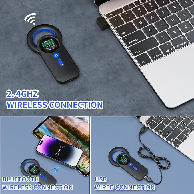 Symcode Bluetooth Animal Microchip Tag Reader Scanner Wireless RFID EMID Animal Handheld Reader Pet ID Scanner Rechargeable Animal Chip Scanner Pet Tag Scanner FDX-B(ISO 11784/11785) ID64 RFID