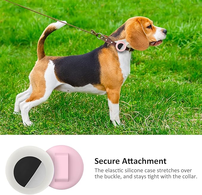 2022 Airtag Cat Collar Holder, Small Air tag Cat Collar Holder Compatible with Apple Airtag GPS Tracker, 2Pack Waterproof Case Cover for Cat Dog Pet Collar Within 3/8 inch (Pink&White)