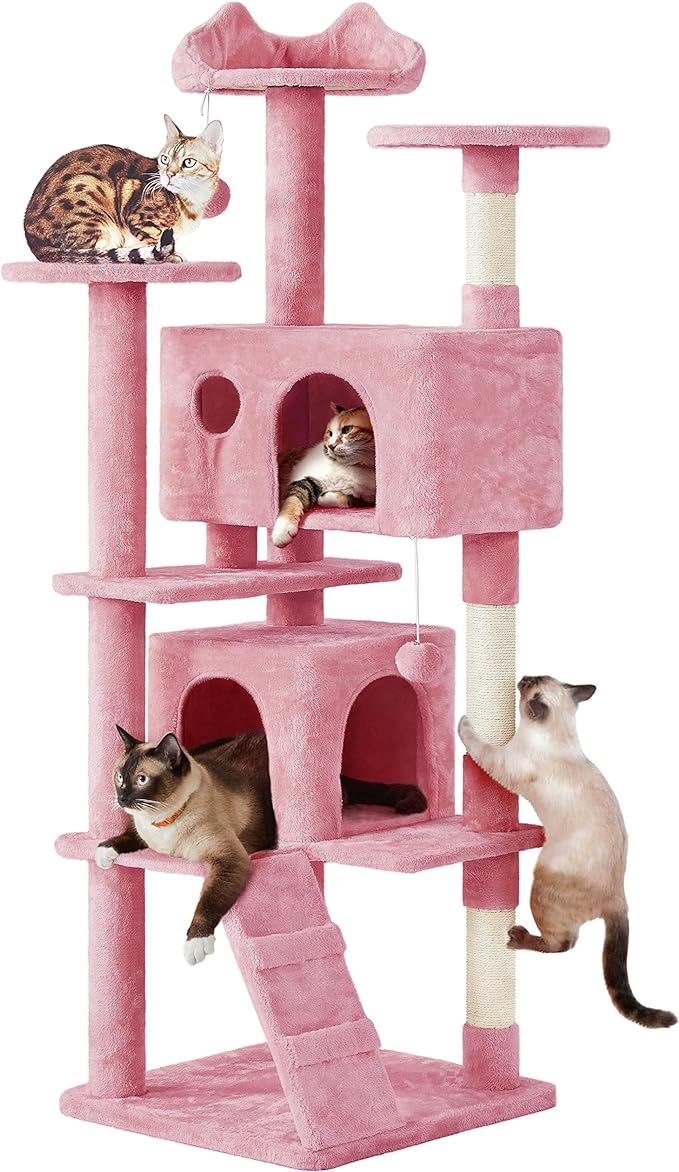 Yaheetech Multi-Level Cat Tree Stand House Furniture with Condos, Scratching Posts