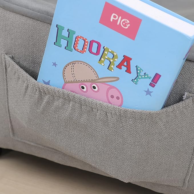 Pet Sofa Bed, Velvet & Linen Fabric Pet Couch Chair with Removeable & Washable Cushion for Small Dogs Cats (Light gray)